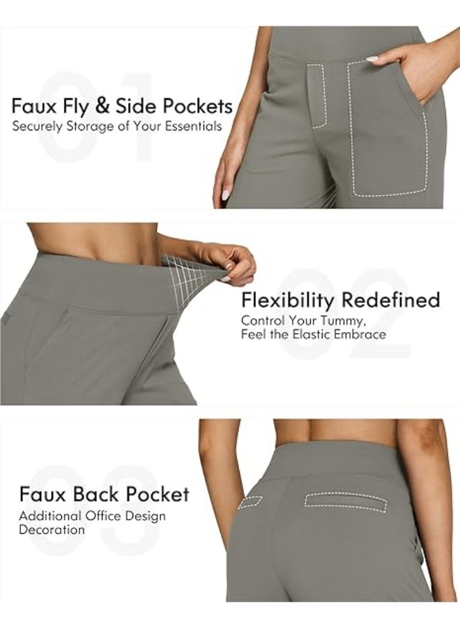 NIBEMINENT Yoga Pants Women Wide Leg Pants with Pockets High Waist Stretch Dress Casual Sweatpants Petite/Regular/Tall - Image 2