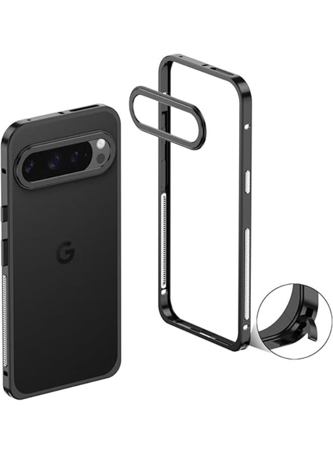 Case Compatible with Google Pixel 9 Pro XL Case Aluminum Alloy Metal Frame Anti-Drop Shockproof Bumper Heat Dissipation Cover for Google Pixel 9 Pro XL - Image 1