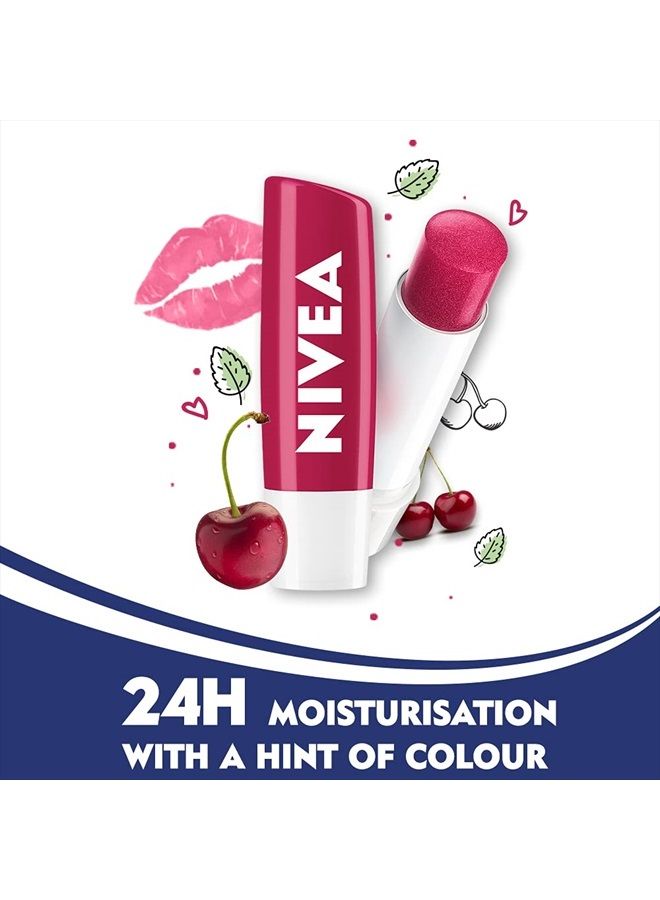 Nivea نظافة الشفاه من نيفيا بلمسة فاكهية - كرز، 4.8 جرام - Image 3