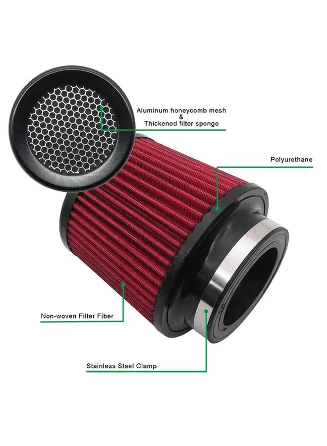 Red 63mm Universal Car Air Filter Intake Mushroom Element for Engine 2.5 3 3.5 4inch - Image 3