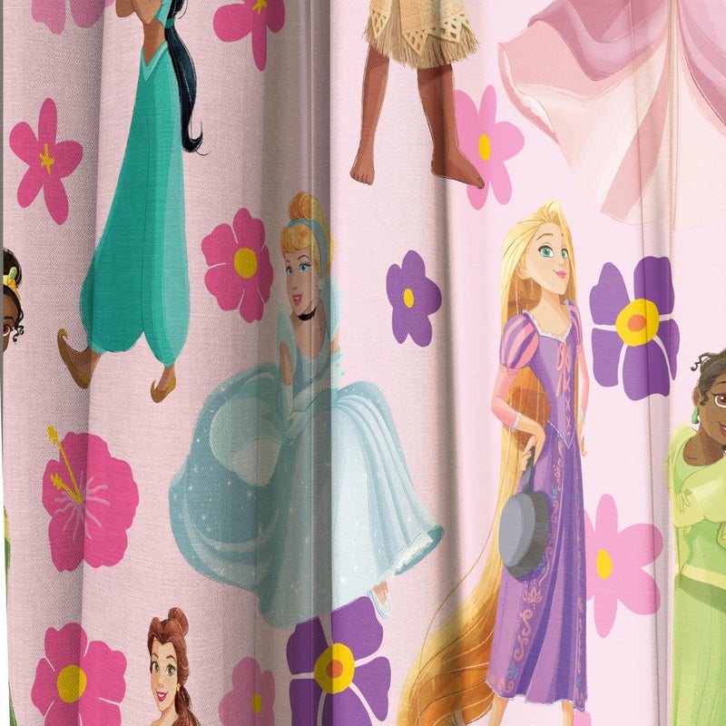 Jay Franco Window Curtains for Kids Bedroom 4-Piece Drape Set with 2 Tiebacks  Pink - Disney Princess  42"" W x 84"" L (Pack of 2) - Image 4