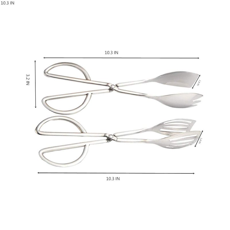 TOONEV 2-PACK Salad Tongs for Serving Buffet Party Catering with Stainless Steel Cooking Kitchen Tongs 10.3" - Image 3