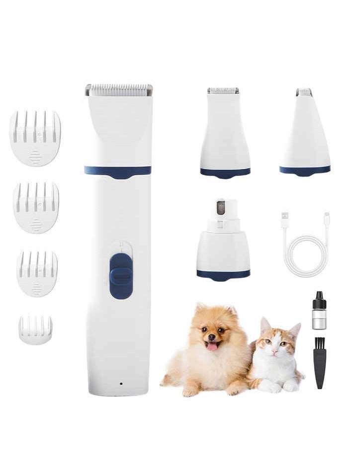 AirYoung Low Noise Cordless Clippers for Dogs and Cats – Grooming Kit with Nail Grinder, 4 in 1 Electric Trimmer for Paws, Ears, Eyes, and Face, Gray - Image 1