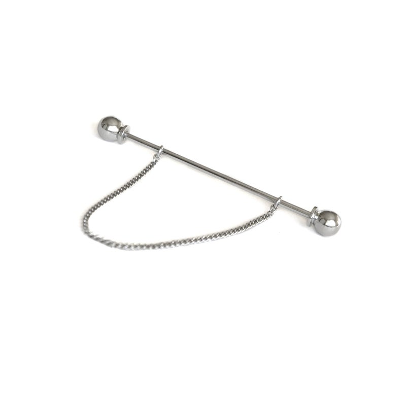 Tripin Silver Collar Bar with Removable Chain for Men Women Kids Corporate Party French Cuff Shirts Shirt Suit Blazer in A Gift Box TNSPSIL378 (PACK OF 2) - Image 2