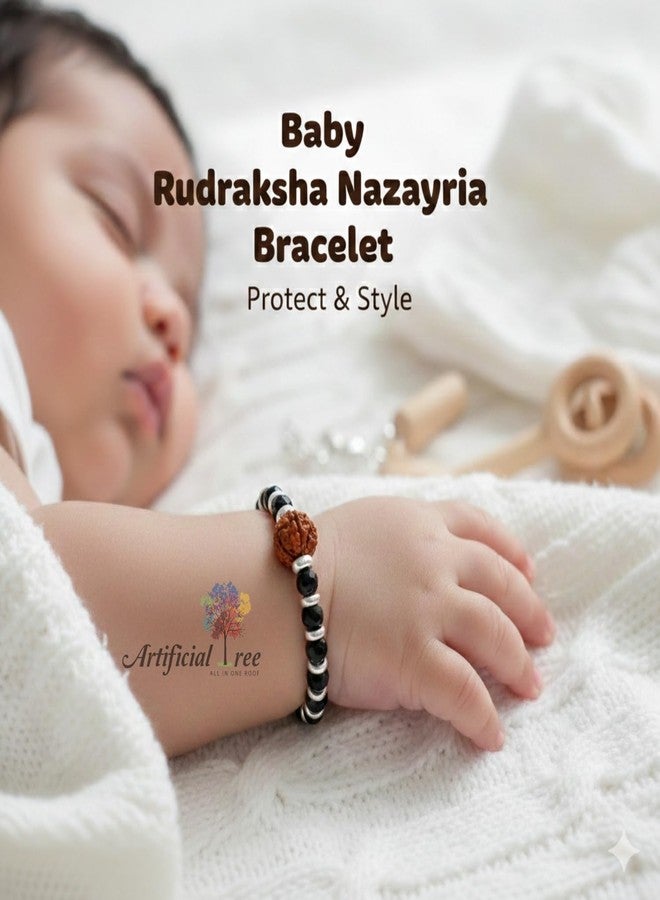 ARTIFICIAL TREE Ball Rudraksha Nazariya Adjustable Bracelet Baby Girl & Baby Boy | Nazar Battu | New Born Baby to 6 Year Kids | 2 Piece (AT BABY BRCT 0043) - Image 2