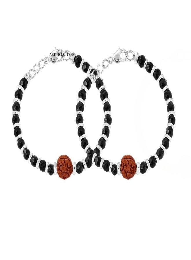 ARTIFICIAL TREE Ball Rudraksha Nazariya Adjustable Bracelet Baby Girl & Baby Boy | Nazar Battu | New Born Baby to 6 Year Kids | 2 Piece (AT BABY BRCT 0043) - Image 1