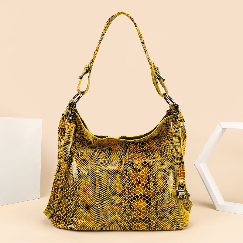 Westal New Color Genuine Leather Women'S Handbag Top Layer Cowhide Snake Shoulder Bag Evening Tote Bag - Image 1