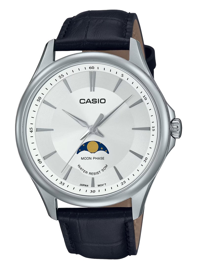 CASIO جديد كاسيو MTP-M100L-7AVDF القمر المرحلة التنفيذية للجنسين الاتصال الهاتفي الأبيض