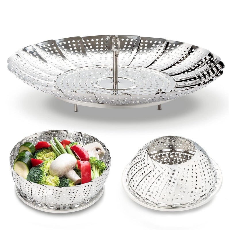 Zivsa Steamer Basket Vegetable Steamer Instant Pot Steamer Basket For Cooking Veggie Food SteamerStainless Steel Steaming Basket - Image 1