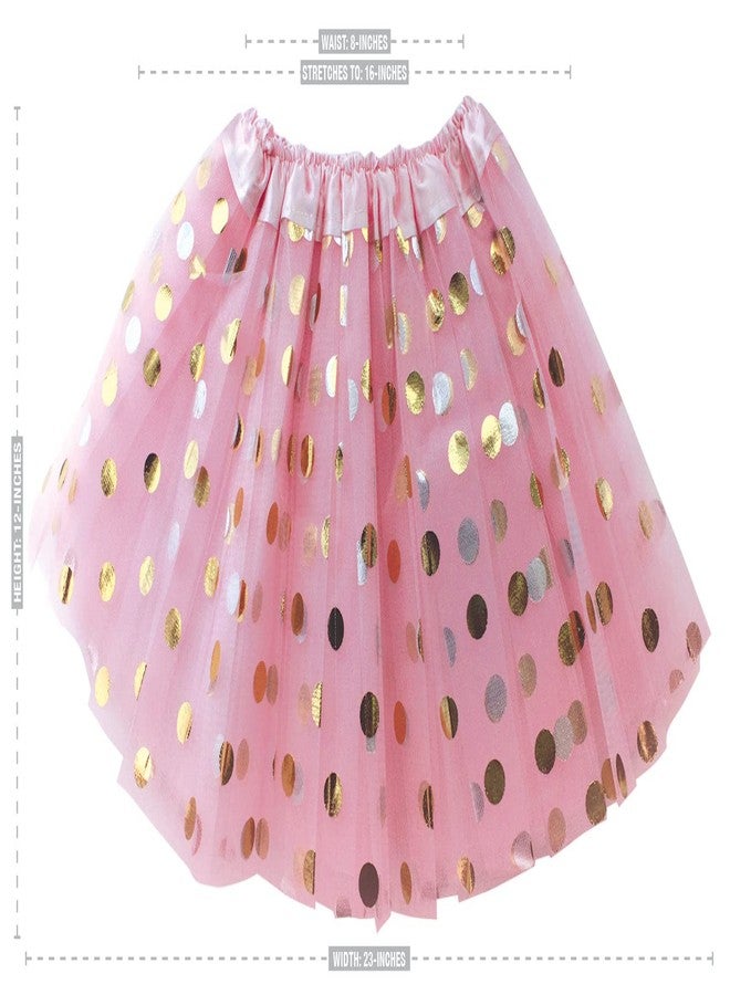 OLYPHAN Pink Tutu Girls Polka Dot Tulle Skirts & White Tutu Skirt Set for Halloween Costume, Dress Up Birthday Party, Spring Easter Costume - Image 2