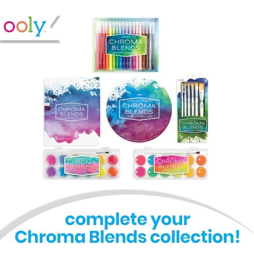 Ooly Chroma Blends Pearlescent Watercolor Set, 12 Colors, Watercolor Pack for Creative Kids and Adults, Vibrant Colors in a Portable Case, Art Supplies for Ages 6 and Up, Brush Included - Image 5