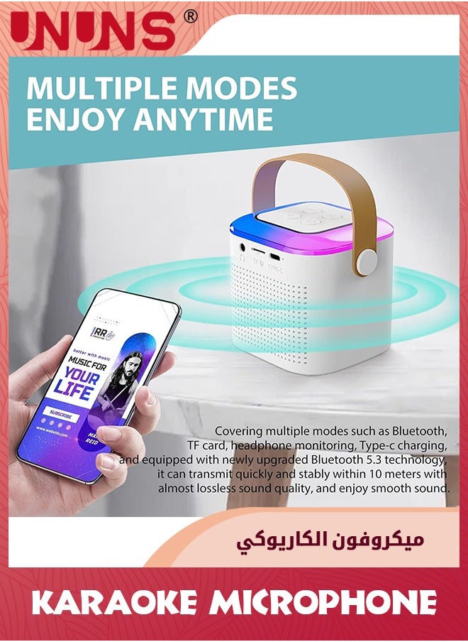 آلة كاريوكي مع ميكروفون لاسلكي، آلة كاريوكي لاسلكية صغيرة للبالغين والأطفال، مع 2 ميكروفونات لاسلكية ونظام مكبر صوت PA للحفلات الداخلية والخارجية، وغناء الحفلات العائلية