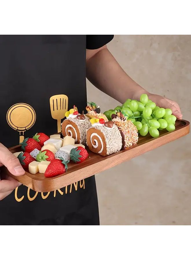 صينية جبن فنية للعطلات من خشب الأكاسيا، مقاس 11.6 × 5.08 بوصة، من خشب البلوط الطبيعي، طبق تقديم خفيف الوزن ومتين، مناسب للإفطار والحفلات وحفلات الزفاف وديكور المنزل، قطعة مركزية أنيقة لطاولة الطعام، للاستخدام اليومي وفي أعياد الكريسماس والهالووين. - Image 1