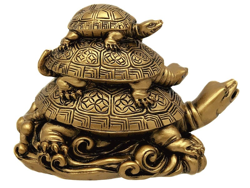 Betterdecor Three TiersTortoise (Three Generations Turtle) Statue Home Decor for Healthy Longevity - Image 2