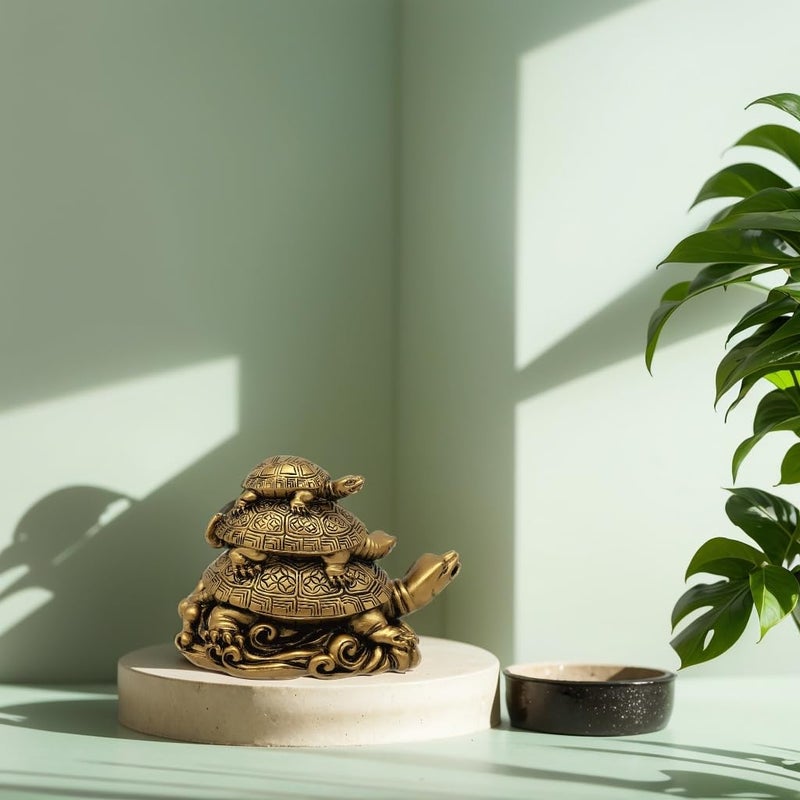 Betterdecor Three TiersTortoise (Three Generations Turtle) Statue Home Decor for Healthy Longevity - Image 4