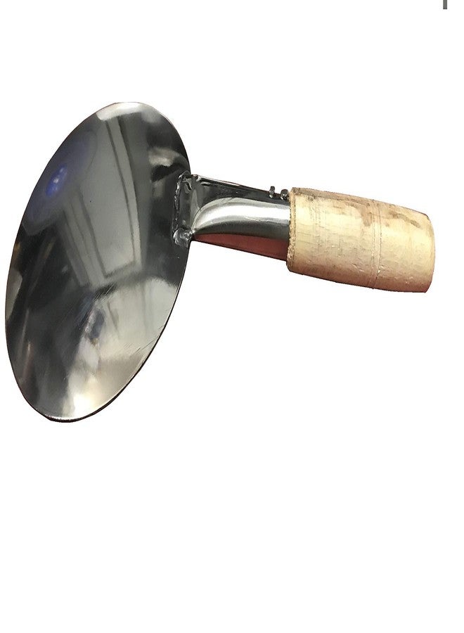 HIKEN Round Stainless Steel Indian Serving Spoon (6 inches) - Image 2