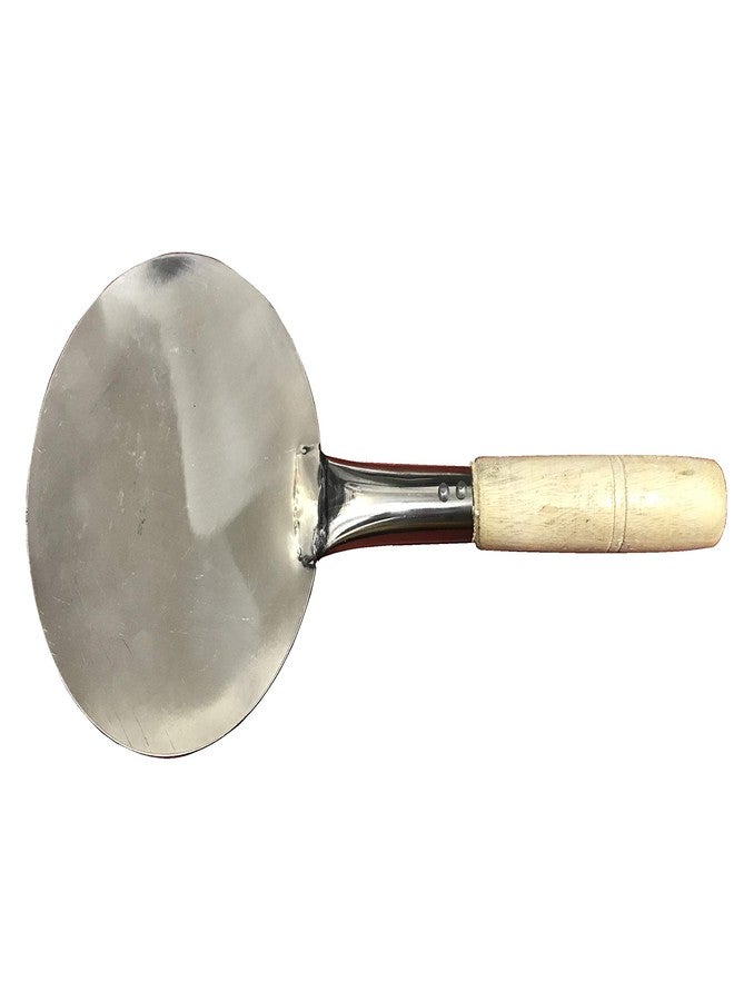HIKEN Round Stainless Steel Indian Serving Spoon (6 inches) - Image 1
