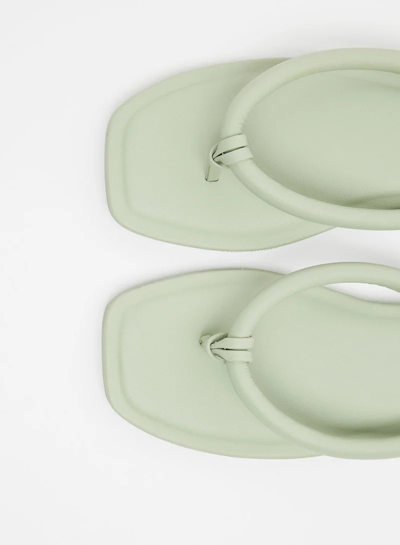VERO MODA Leather Flat Sandals