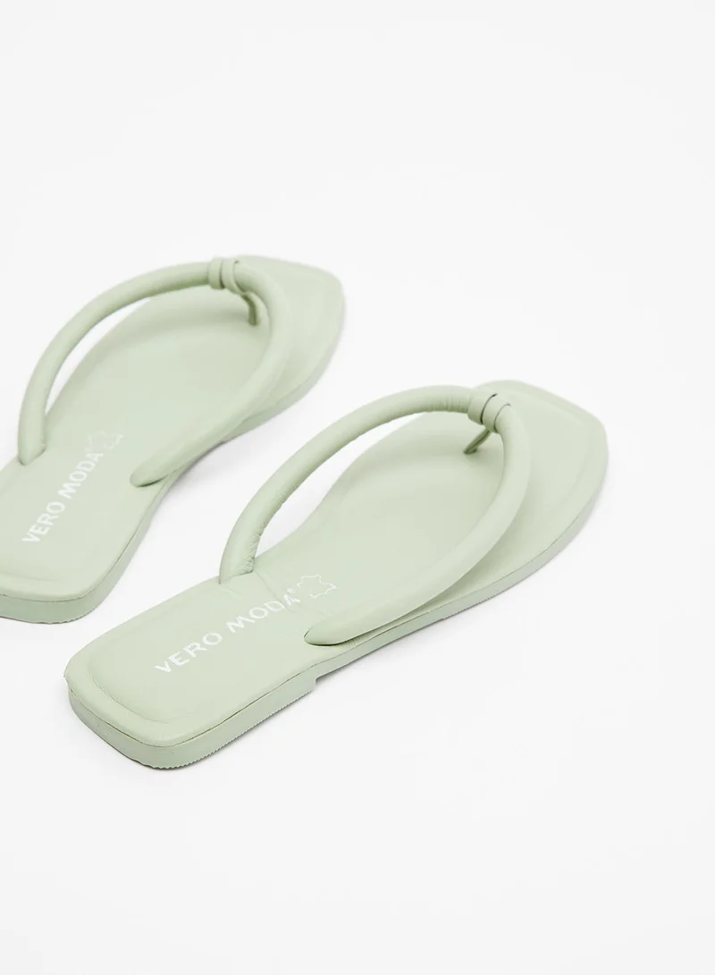 VERO MODA Leather Flat Sandals