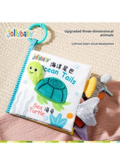 Generic Jollybaby Cloth Book Baby Puzzle 0-1 Year Old Newborn Early Education Enlightenment Baby Tail Cloth Book Baby Toy-Color:Animal Tail Cloth Book-Ocean (Luxury)  - Image 1