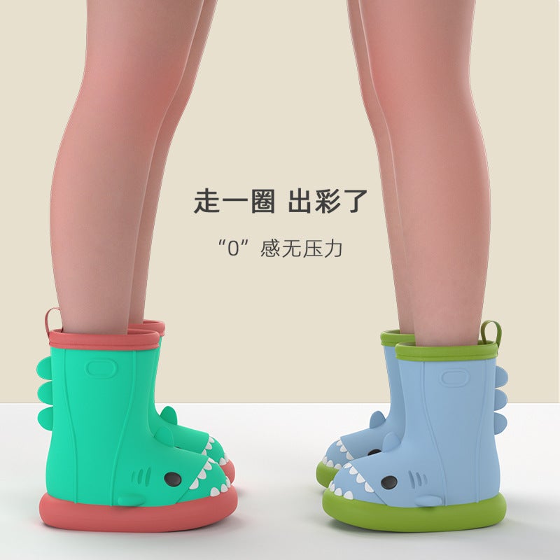 Shark Rain Boots Summer Children'S Rain Boots Boys' Non-Slip Wear-Resistant Kindergarten Girls' Cute Lightweight Waterproof Rubber Shoes Children'S - Image 4