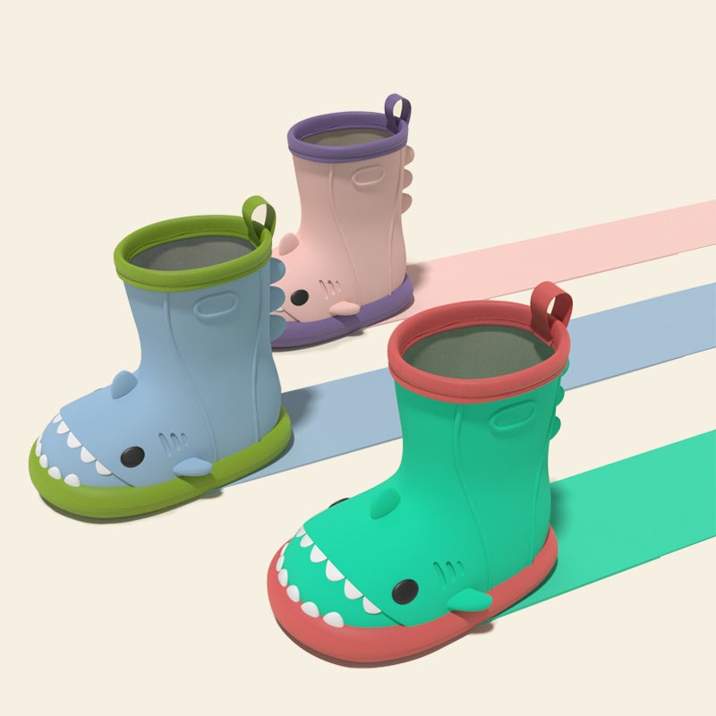 Shark Rain Boots Summer Children'S Rain Boots Boys' Non-Slip Wear-Resistant Kindergarten Girls' Cute Lightweight Waterproof Rubber Shoes Children'S - Image 3