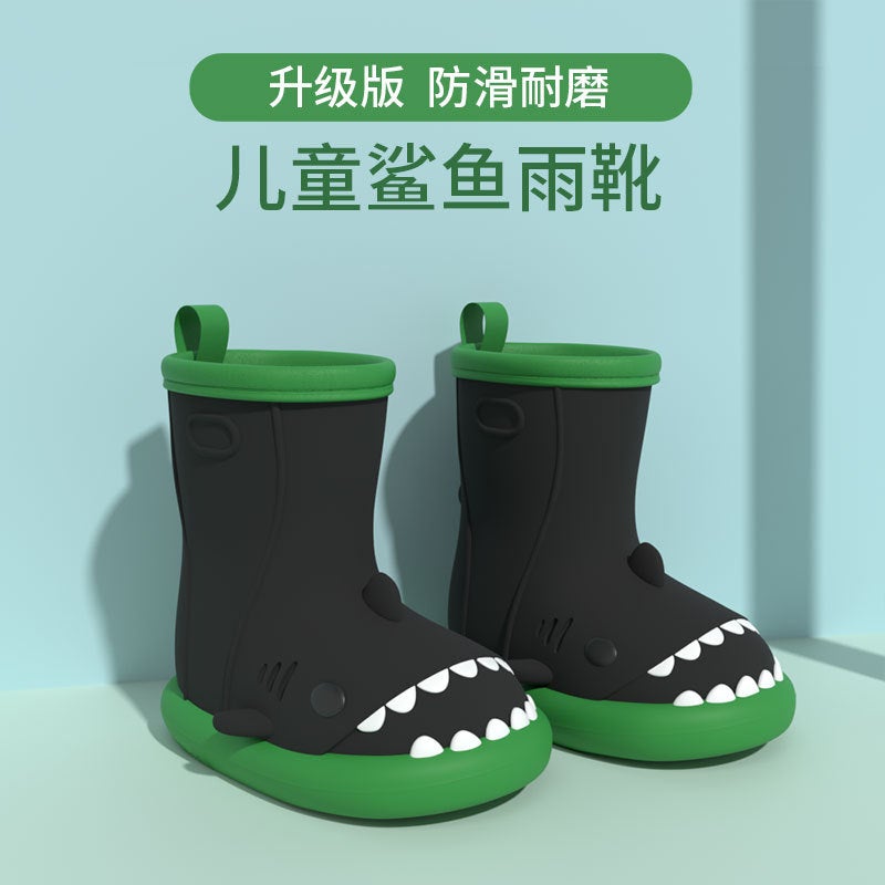 Shark Rain Boots Summer Children'S Rain Boots Boys' Non-Slip Wear-Resistant Kindergarten Girls' Cute Lightweight Waterproof Rubber Shoes Children'S - Image 2