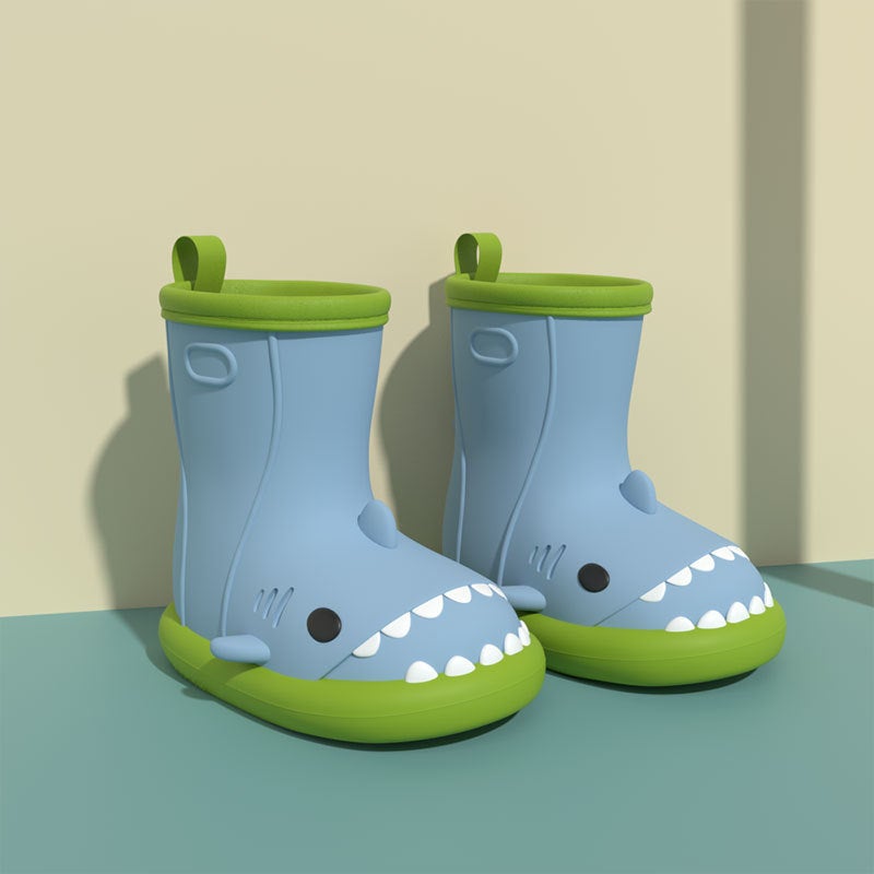Shark Rain Boots Summer Children'S Rain Boots Boys' Non-Slip Wear-Resistant Kindergarten Girls' Cute Lightweight Waterproof Rubber Shoes Children'S - Image 1