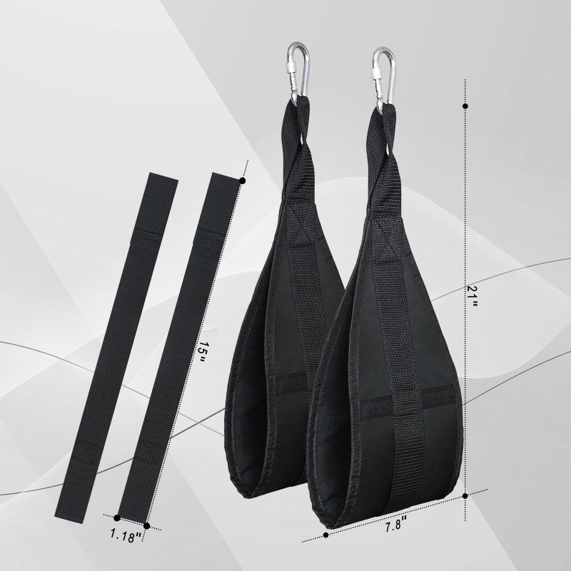 plzzree Hanging Ab Straps for Pull Up Bar: Gym Ab Sling Straps for Arm Pull up Workout Support for Training Knee and Leg Raises (Black) - Image 4