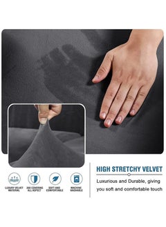 EVORY HOME Sofa Covers L Shape Velvet 6 Meter Slip Resistant and Highly Stretchy Brown  - Image 3
