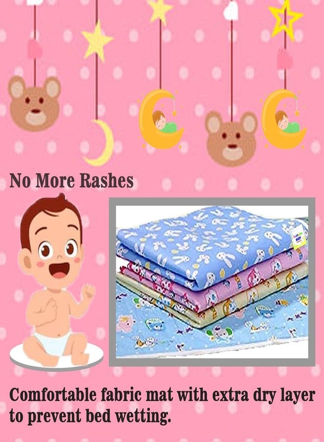 4NEwBiES Baby's Soft Cotton Diaper Changing Mat/Sleeping mats/Water Proof Bed Protector with Foam for New Born Baby-0 to 6 Months (Standard, 4 Pc) - Image 2