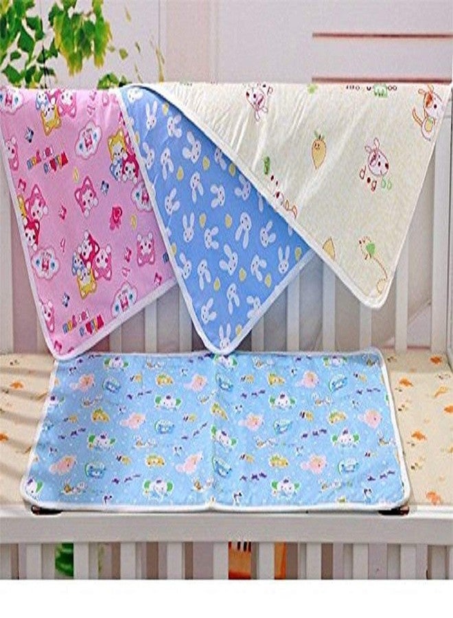 4NEwBiES Baby's Soft Cotton Diaper Changing Mat/Sleeping mats/Water Proof Bed Protector with Foam for New Born Baby-0 to 6 Months (Standard, 4 Pc) - Image 4