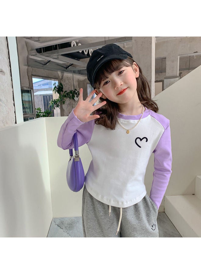 Girls Long-sleeved T-shirt New Spring Korean Style Kidsren's Spring Tops Baby Spring & Fall Thin Bottoming Shirts
