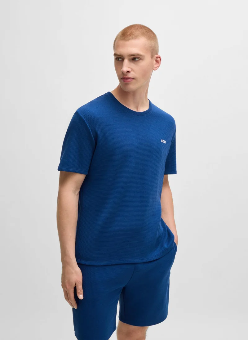 بوس Cotton-blend pyjama T-shirt with embroidered logo