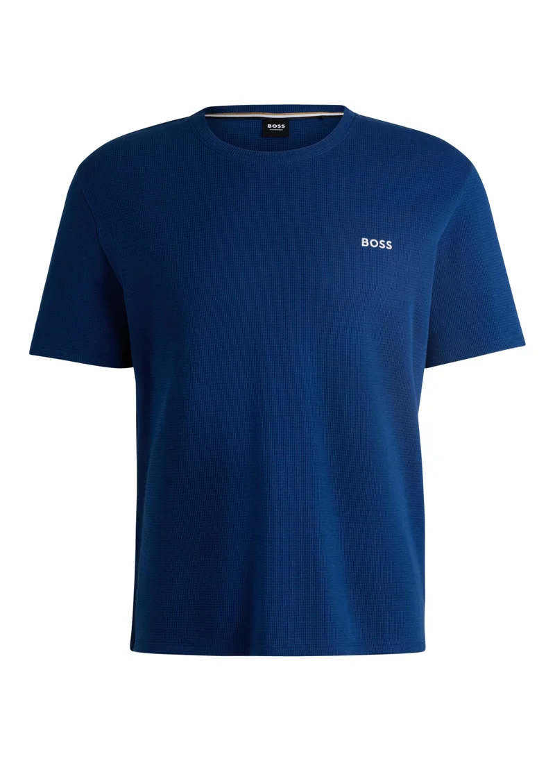 بوس Cotton-blend pyjama T-shirt with embroidered logo