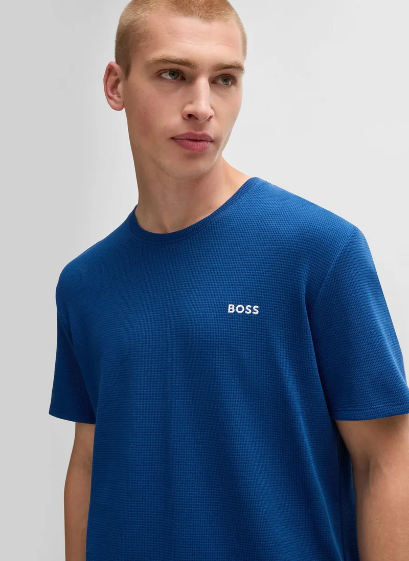 بوس Cotton-blend pyjama T-shirt with embroidered logo