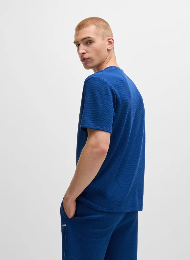 بوس Cotton-blend pyjama T-shirt with embroidered logo