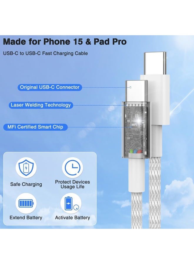 esbeecables iPhone 17 16 Charger Fast Charging, MFi Certified 20W USB C Charger Block with 6FT Woven USB-C to C Cable for iPhone 17/17 Pro Max/17 Air/16/16 Pro Max/15/15 Pro Max/iPad Air/iPad mini/AirPods Pro - Image 2