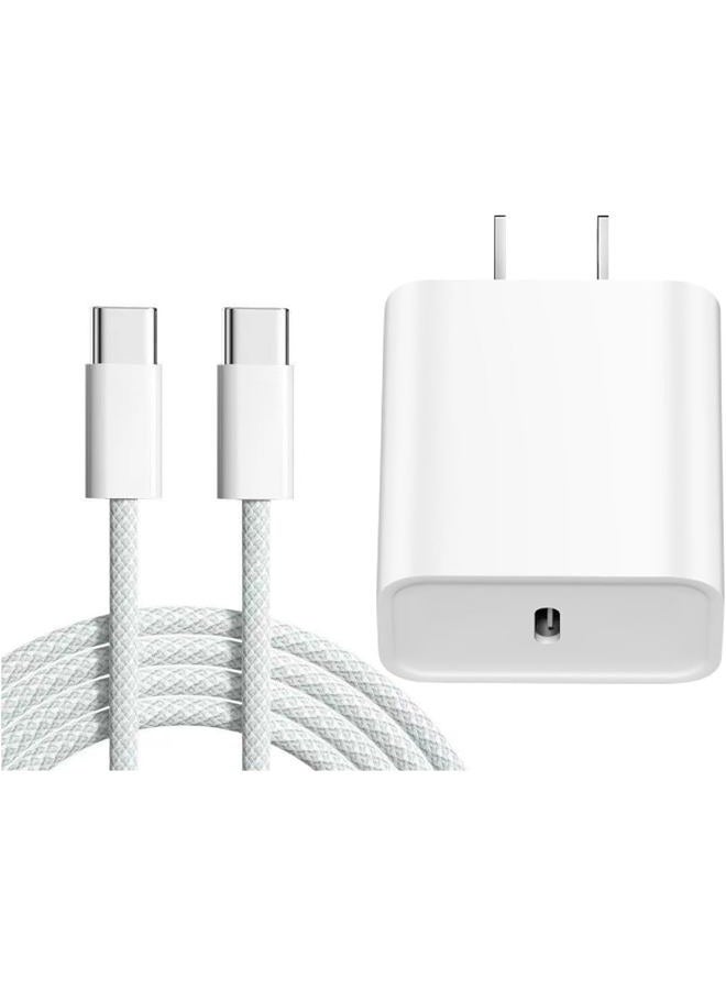 esbeecables iPhone 17 16 Charger Fast Charging, MFi Certified 20W USB C Charger Block with 6FT Woven USB-C to C Cable for iPhone 17/17 Pro Max/17 Air/16/16 Pro Max/15/15 Pro Max/iPad Air/iPad mini/AirPods Pro - Image 1