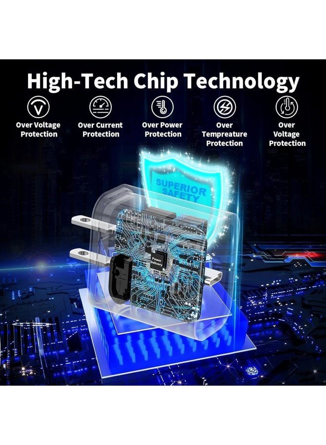 esbeecables iPhone 17 16 Charger Fast Charging, MFi Certified 20W USB C Charger Block with 6FT Woven USB-C to C Cable for iPhone 17/17 Pro Max/17 Air/16/16 Pro Max/15/15 Pro Max/iPad Air/iPad mini/AirPods Pro - Image 5