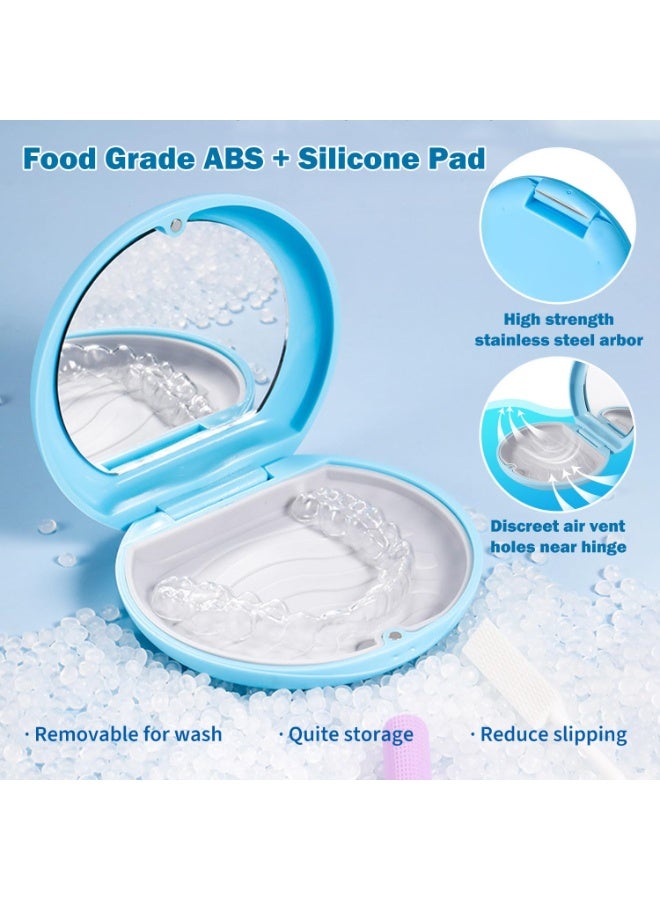 حاملة تقويم الأسنان/غطاء واق للفم - حاملة لطيفة، علبة تخزين صغيرة لتقويم الأسنان/التقويم الشفاف/طقم الأسنان للمنزل|السفر|المكتب - باللون الوردي - Image 4