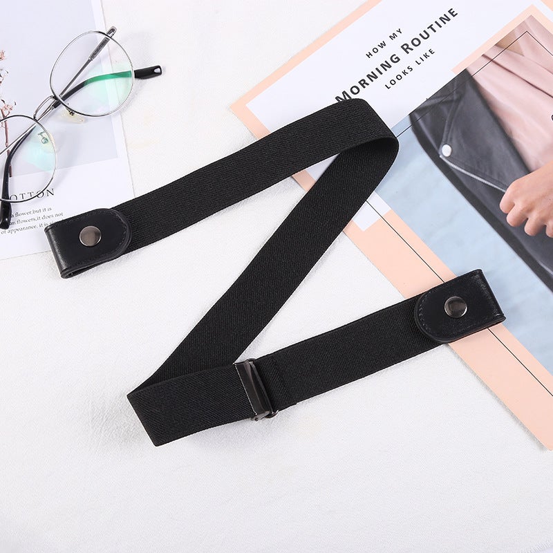 Yiwu Factory Seamless Jeans Belt Korean Elastic Invisible Black ordinary "elastic thickening] 