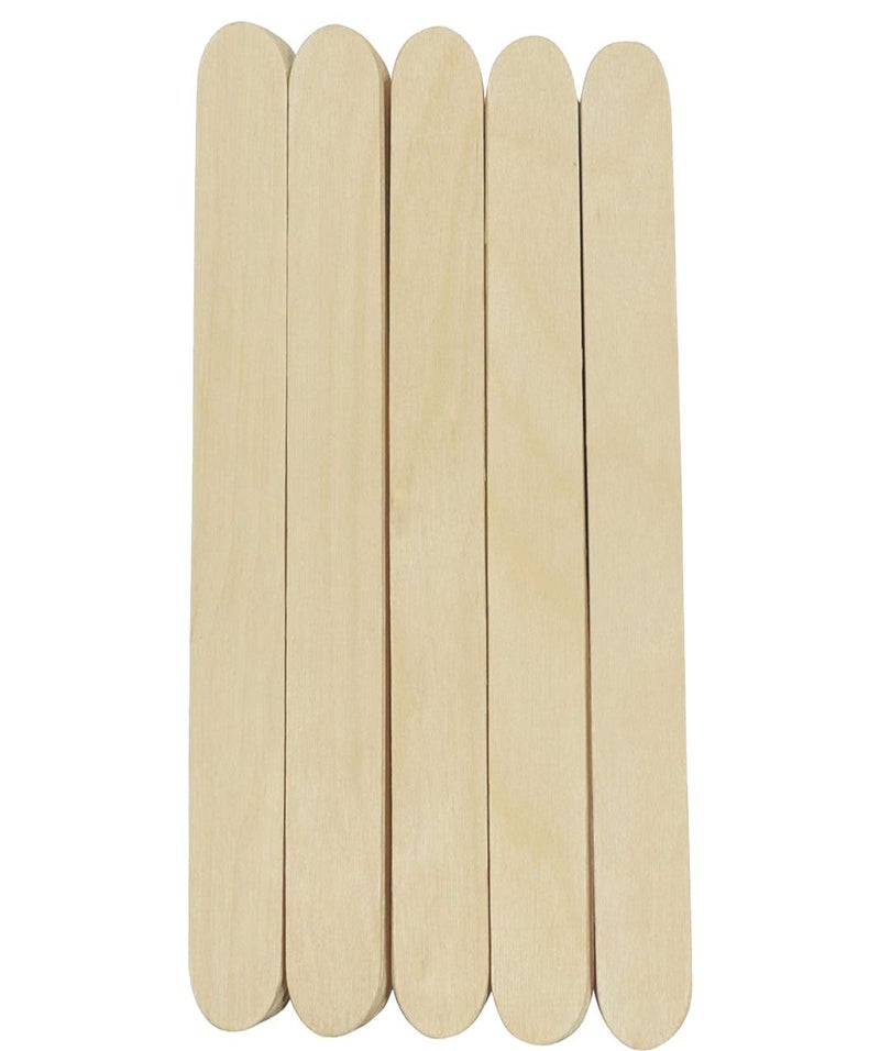 Hobby Tek Big Size Wooden Ice Cream Sticks for DIY Crafts or School Projects, Large Craft Popsicle Stick(50 Pieces, 20x2cm) - Image 1