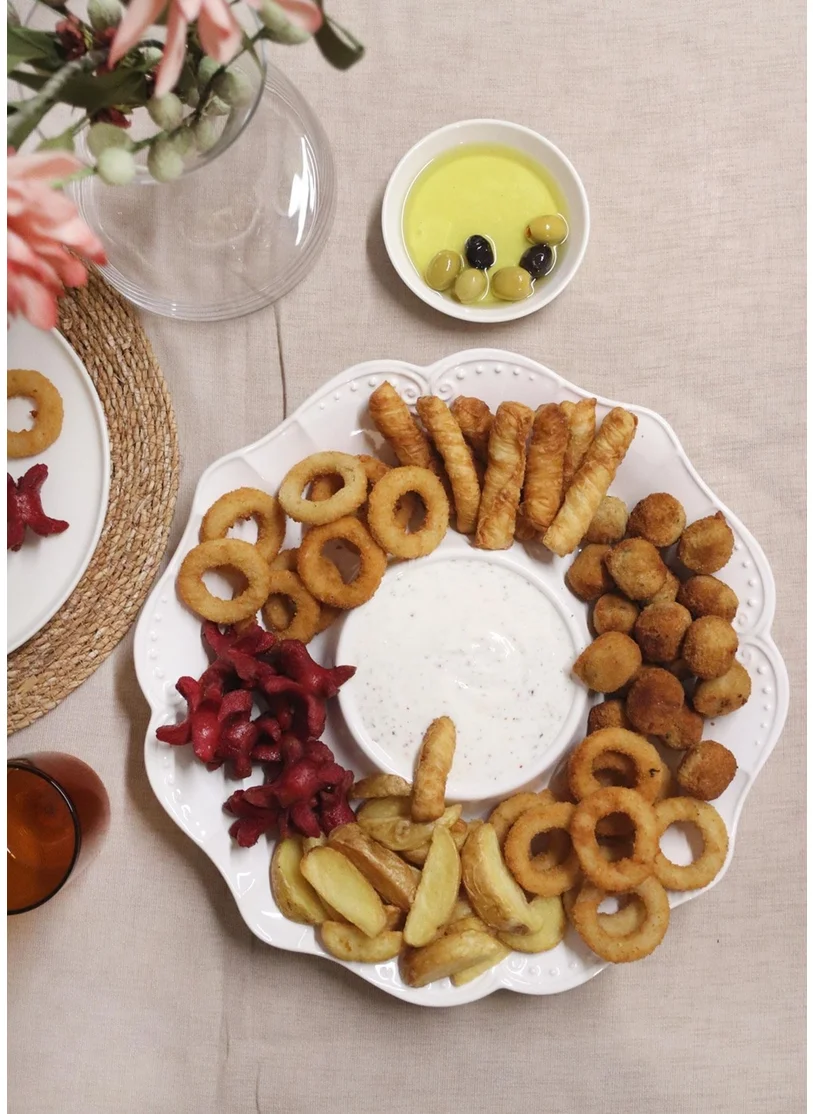 The Mia Grande Serving Plate with Compartments White 39 Cm