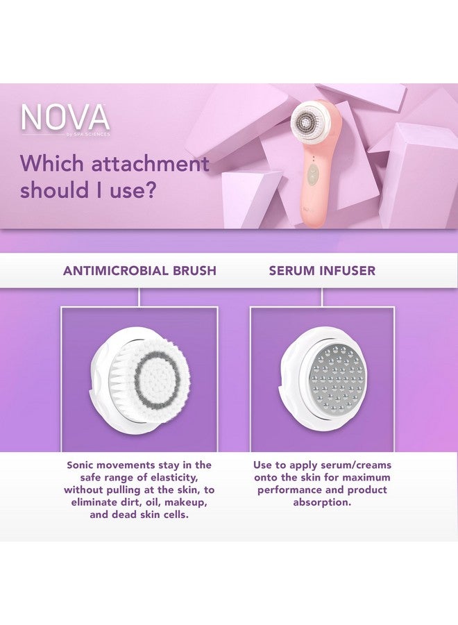 SPA SCIENCES Novasonic Cleansing Brush With Bristles & Infusion Systemantiaging Facial Exfoliatingwaterproofand Usb Rechargeable - Image 4