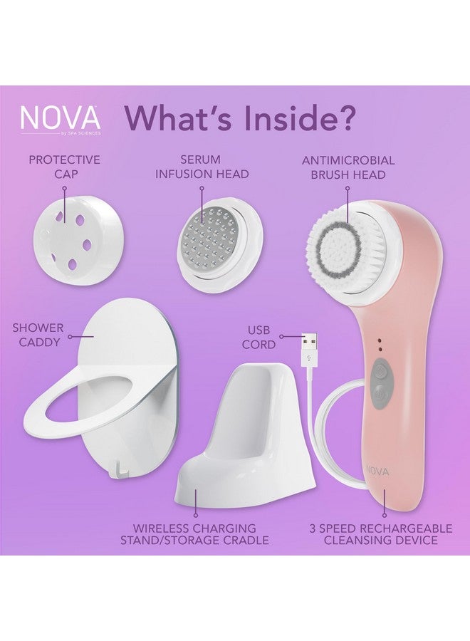 SPA SCIENCES Novasonic Cleansing Brush With Bristles & Infusion Systemantiaging Facial Exfoliatingwaterproofand Usb Rechargeable - Image 5