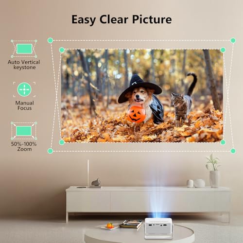 Yoton Mini Projector, Portable Phone small projector 1080P Full HD Supported for iOS/Android/Laptop, Video Projector Y3 Compatible with Fire Stick, HDMI, USB, PS5, Xbox - Image 5