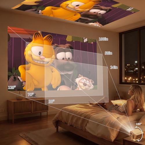 Yoton Mini Projector, Portable Phone small projector 1080P Full HD Supported for iOS/Android/Laptop, Video Projector Y3 Compatible with Fire Stick, HDMI, USB, PS5, Xbox - Image 4