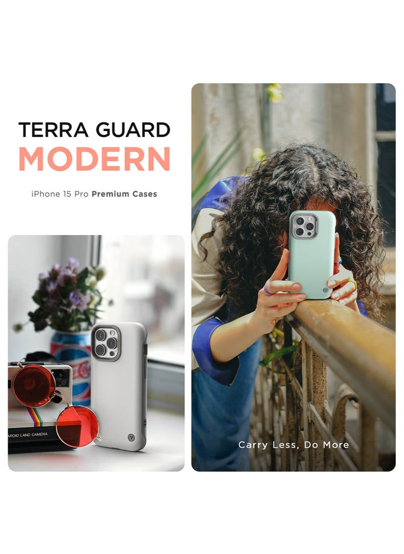 VRS Design Terra Guard Modern for iPhone 15 Pro Case Cover with MagSafe - Matte Black  - Image 5