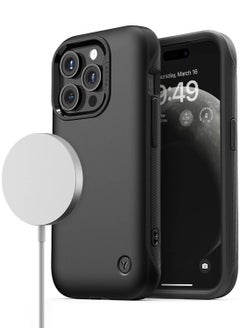 VRS Design Terra Guard Modern for iPhone 15 Pro Case Cover with MagSafe - Matte Black  - Image 1